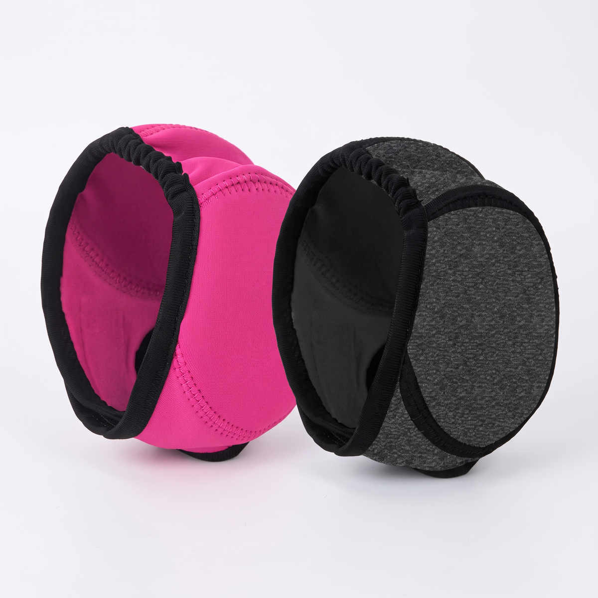 Grey and pink Paw Tones ear covers side by side